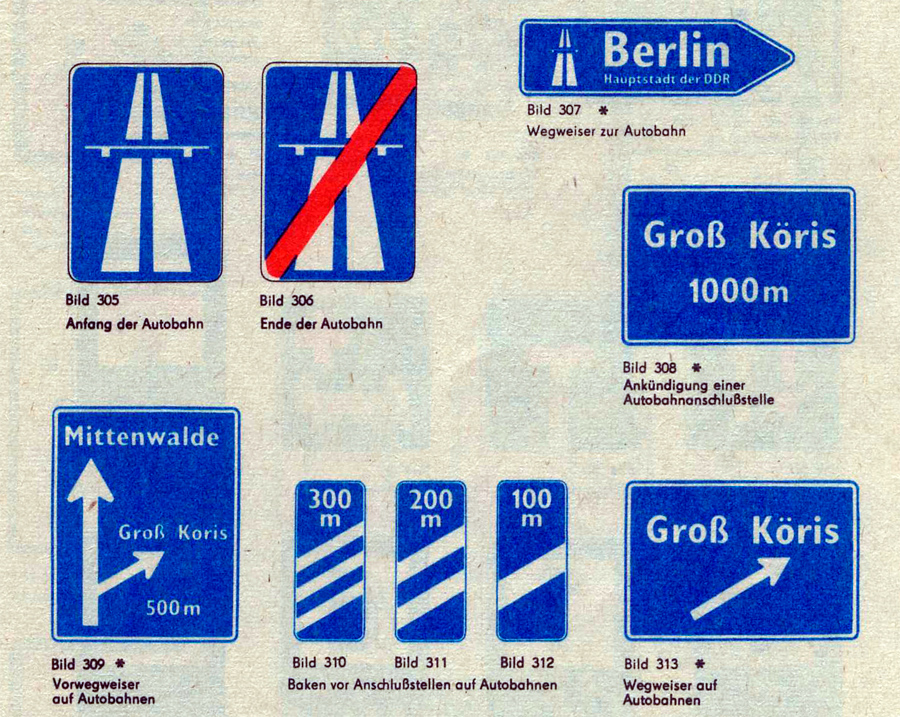 Дорожные знаки в германии