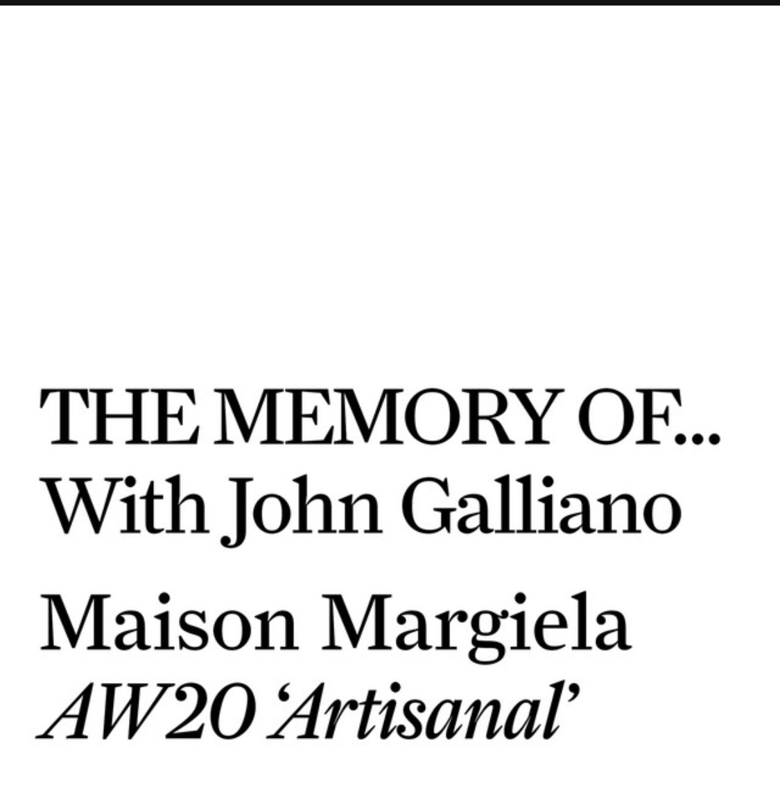 Identify a font - John Galliano Maison Margiela Podcast Font Family - Font  Identification 