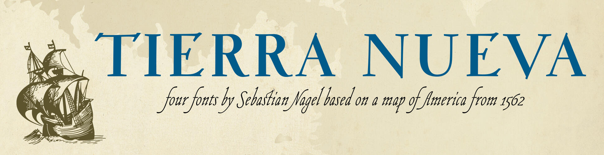 Tierra Nueva: 4 fonts based on a map of America