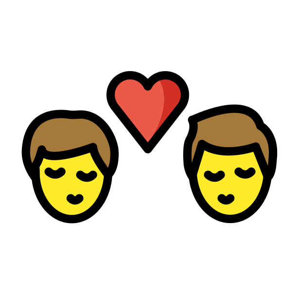 Two Men Kissing Emoji Meanings Typography Guru
